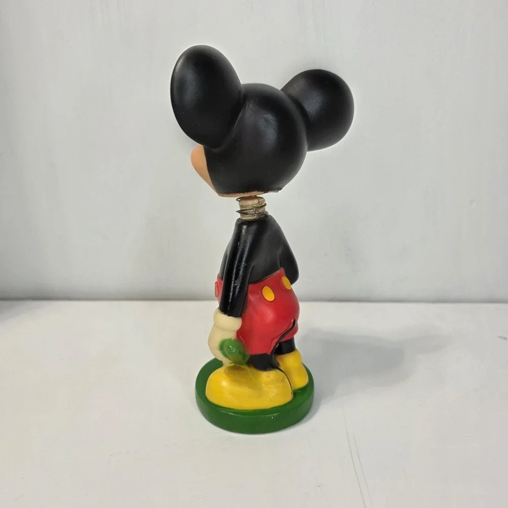 Vintage 70s Disney Mickey Mouse Bobblehead Figure Flower Kitschy Decor 7
